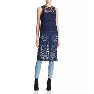 Alice + Olivia Kelissa Navy Blue Guipure Lace Sleeveless Tunic‎ Dress XS